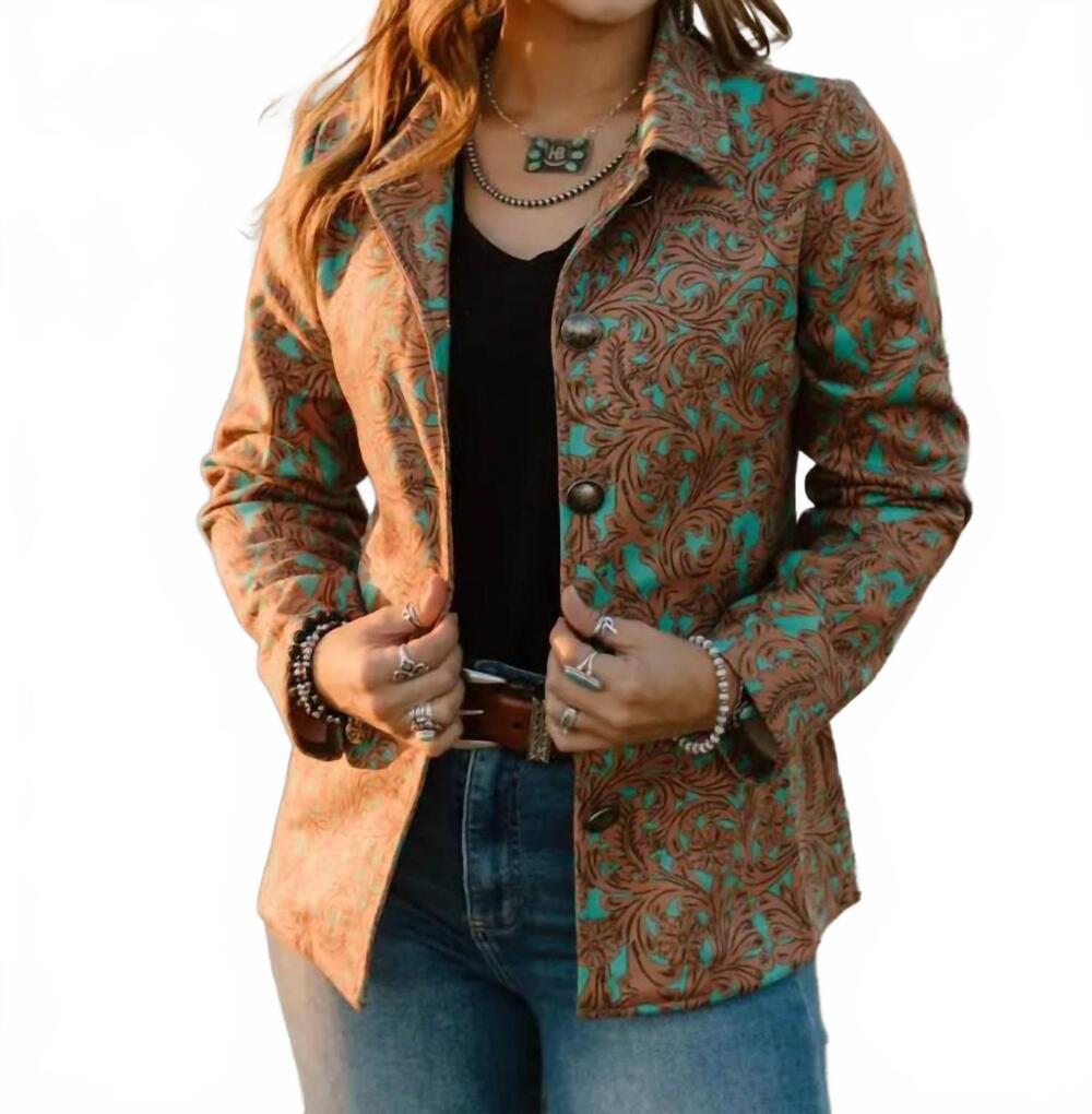 NEW STERLING KREEK grand entry glam blazer in brown